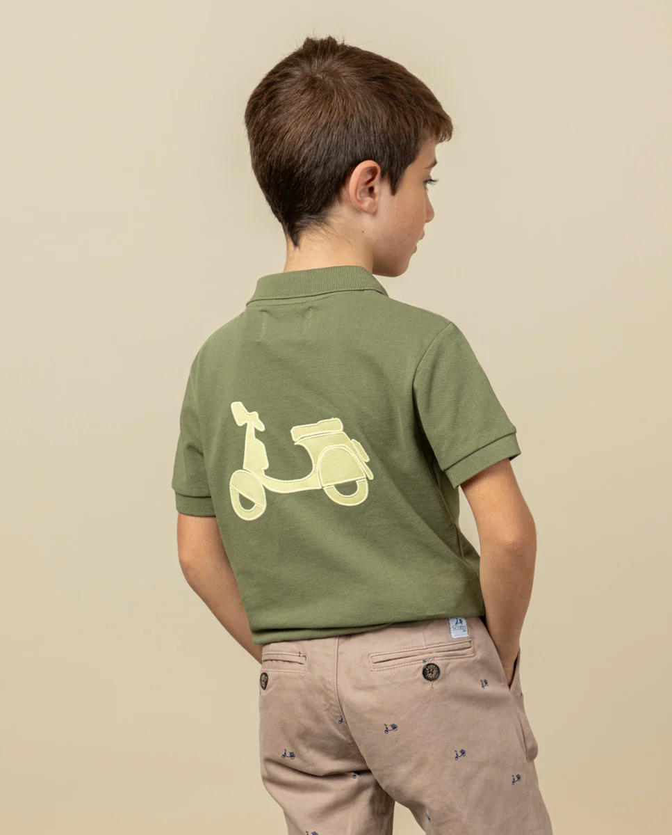 Polo niño classic logo flúor khaki - Image 2