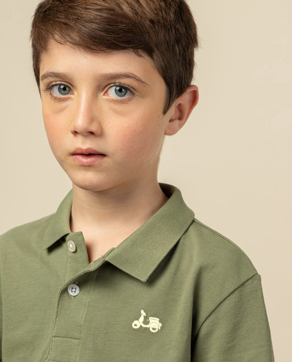 Polo niño classic logo flúor khaki - Image 3