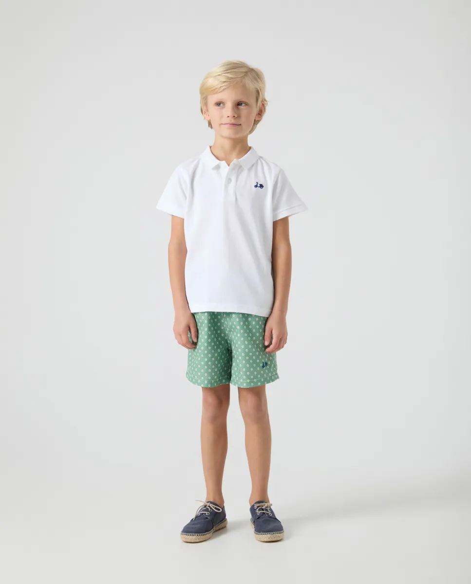 Polo Niño Logo Stitch Blanco - Image 5