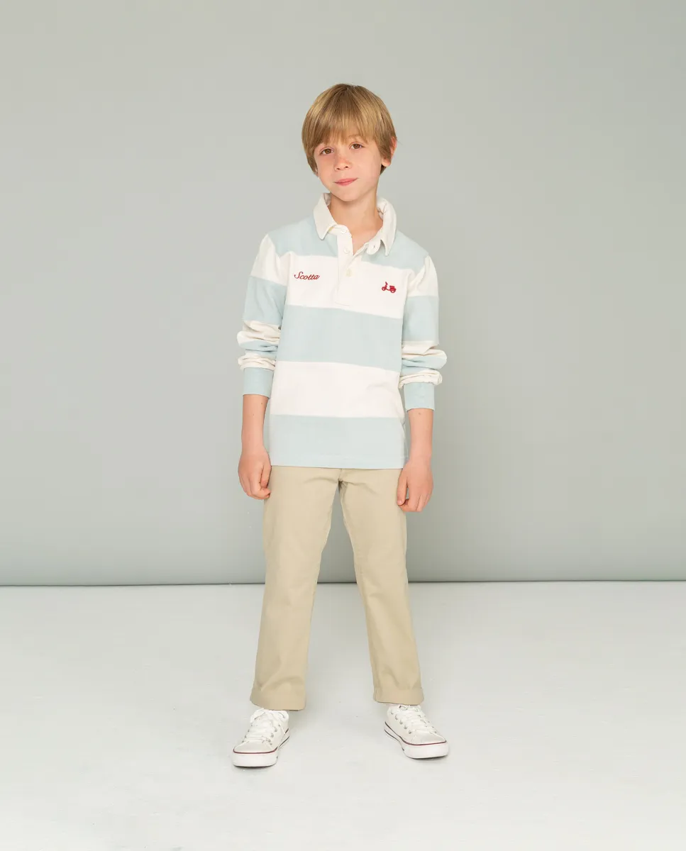 Polo niño rugby stripes celeste - Image 4