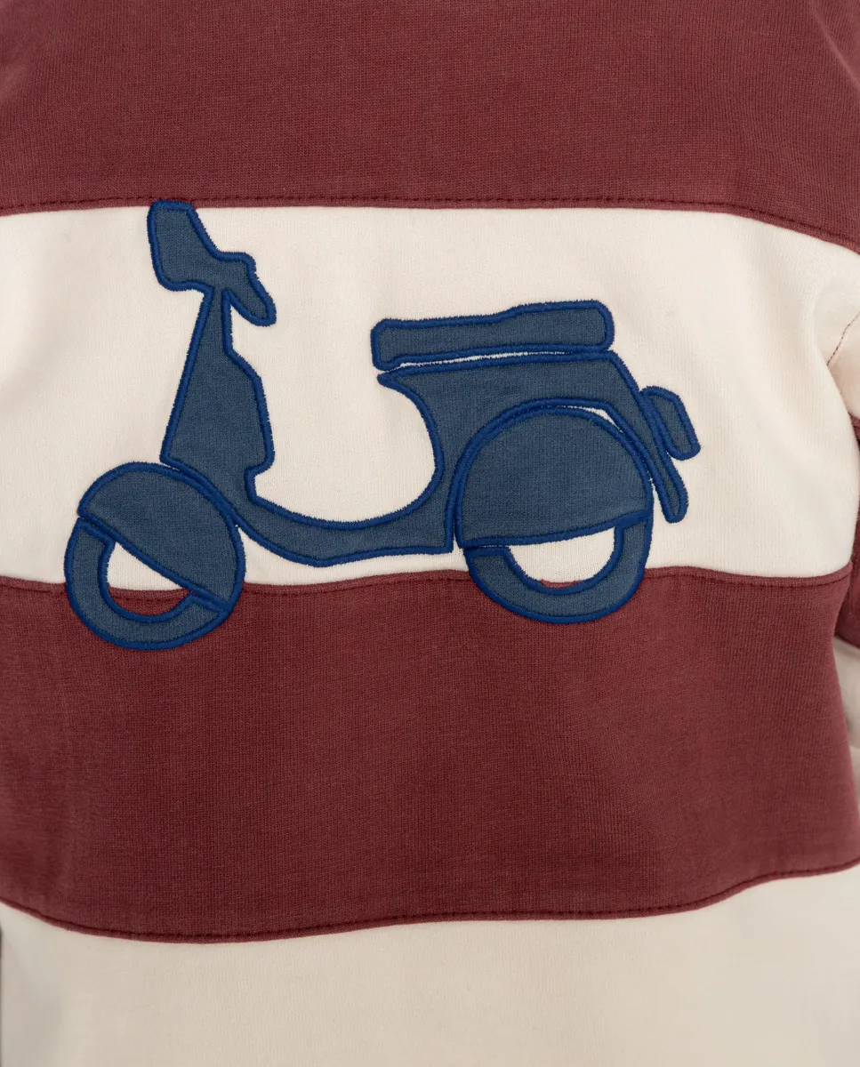 Polo niño rugby stripes moto burdeos - Image 4