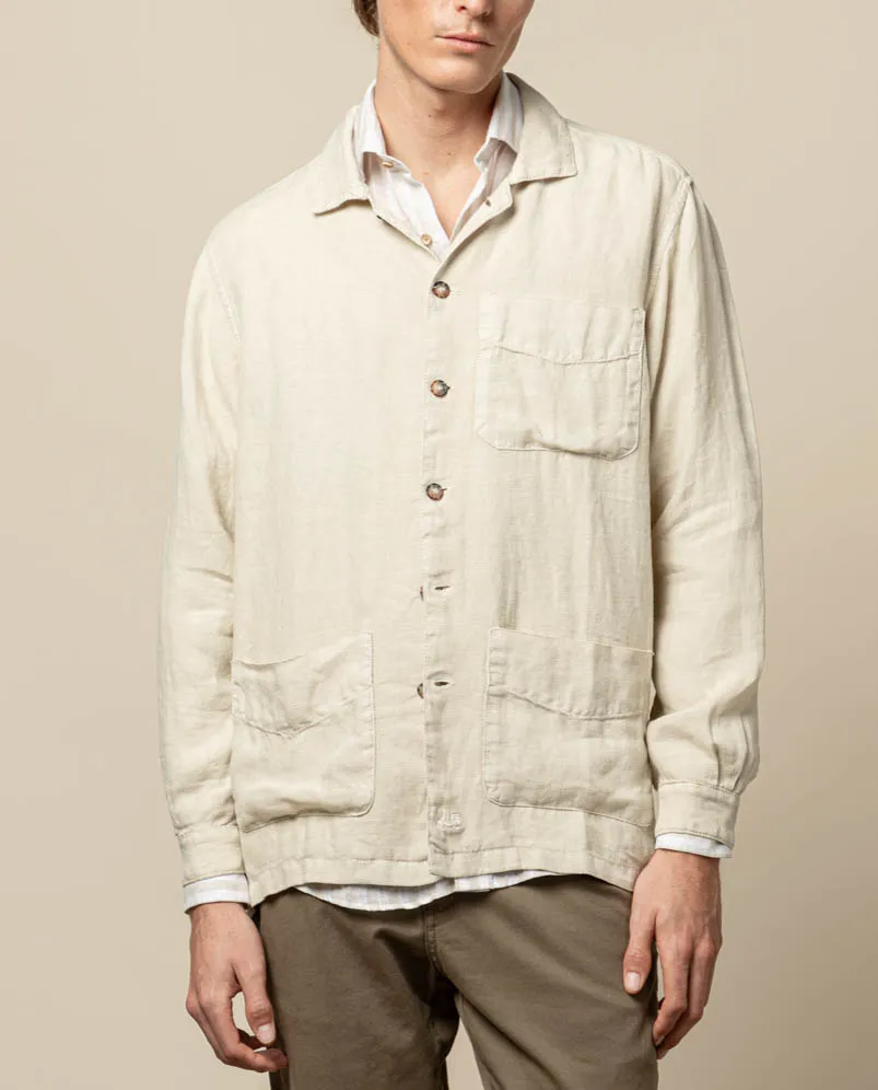 SOBRECAMISA LINEN BEIGE CLARO