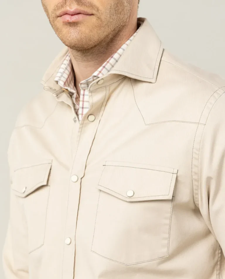Sobrecamisa worker twill beige - Image 4