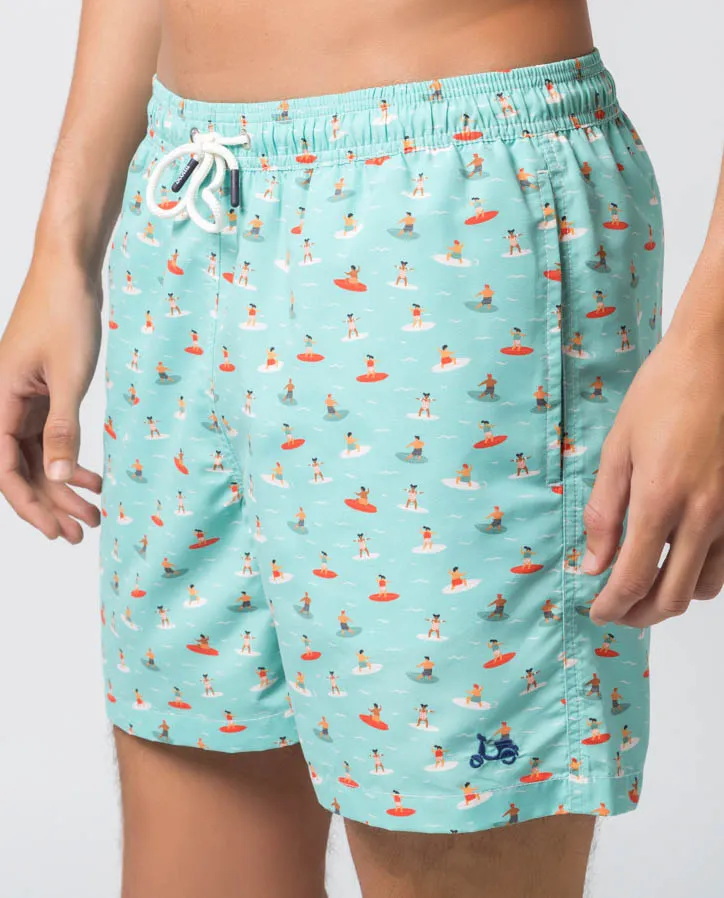 Traje de baño surfing menta